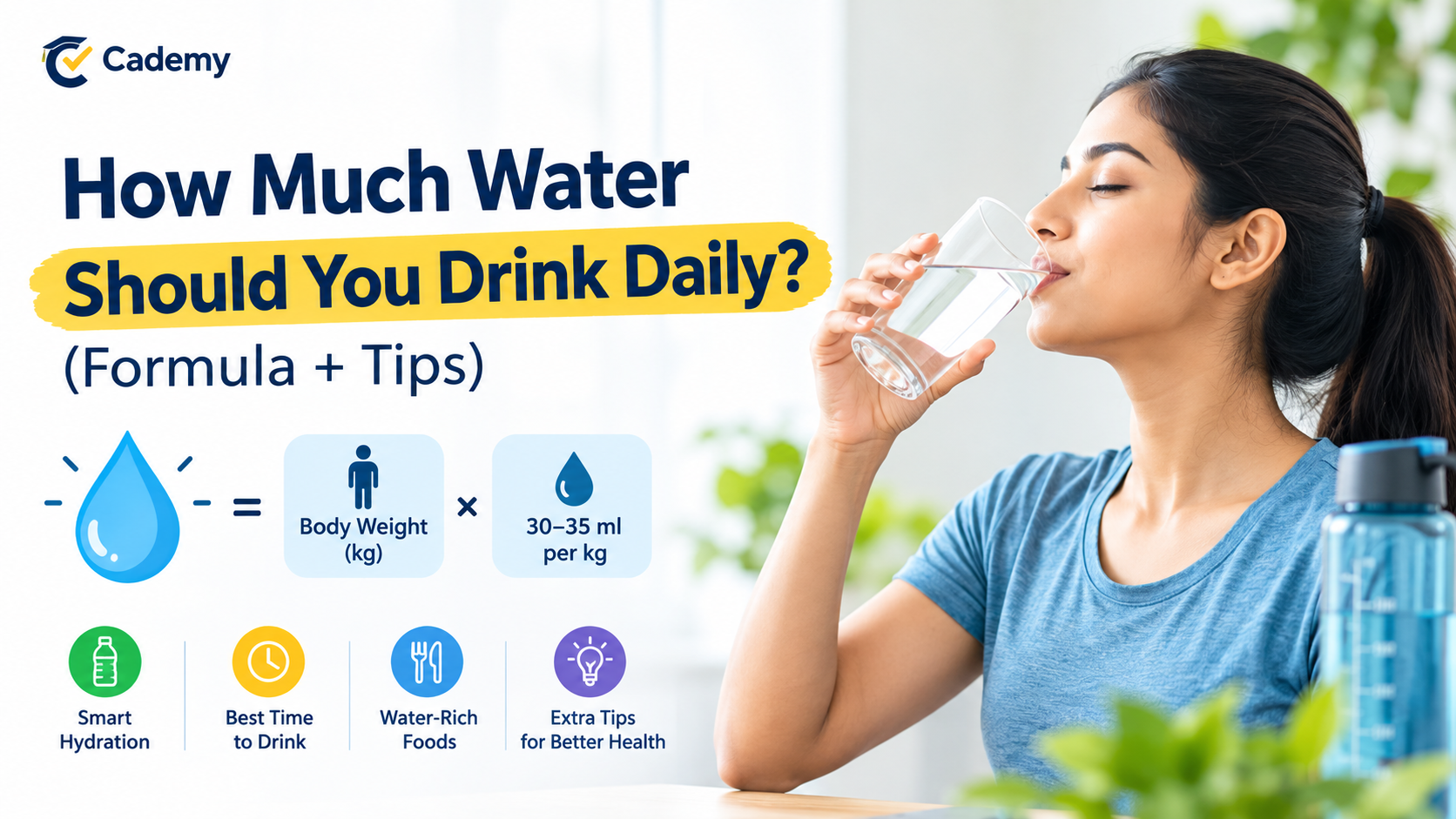 How Much Water Should You Drink Daily? (Formula + Tips)