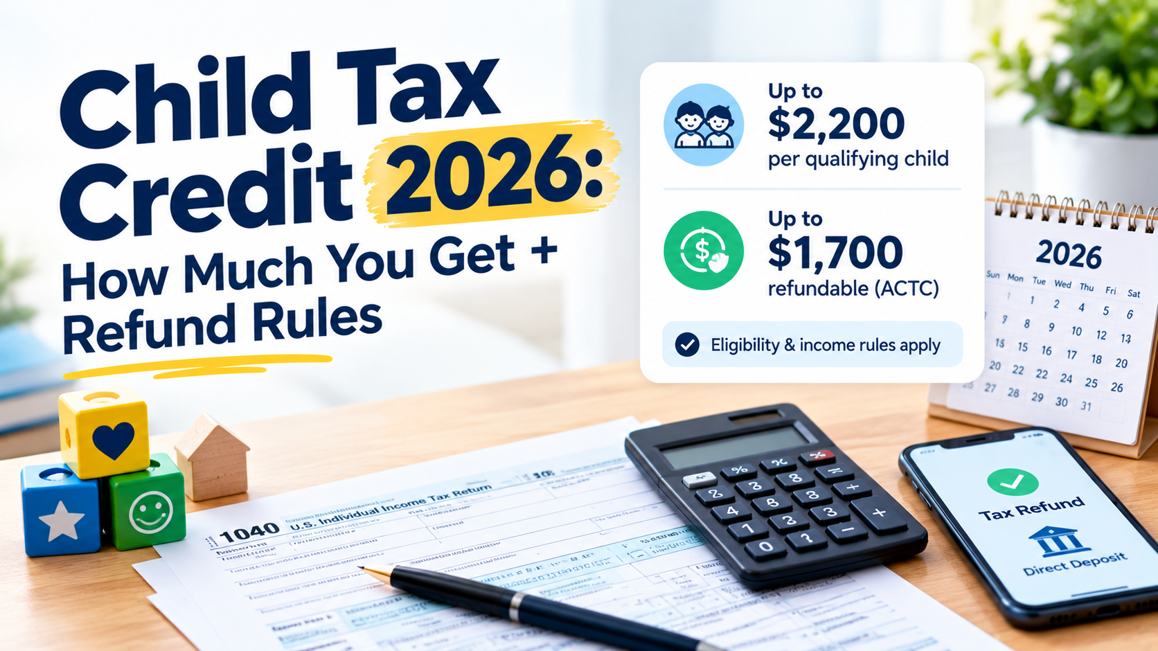 Child Tax Credit 2026: How Much You Get + Refund Rules